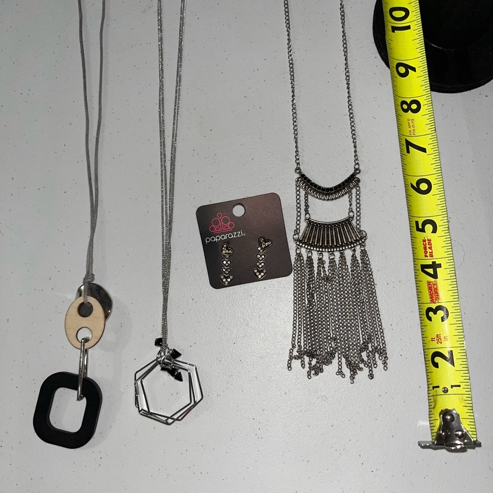 NWT Paparazzi 8 pc Bundle Silver Geoand Jewelry Set - Picture 3 of 6